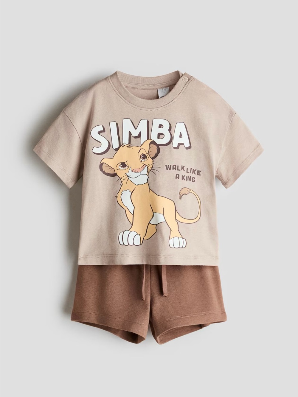 H&M 9-12 months Simba Beige Set - Short Sleeve Top & Shorts